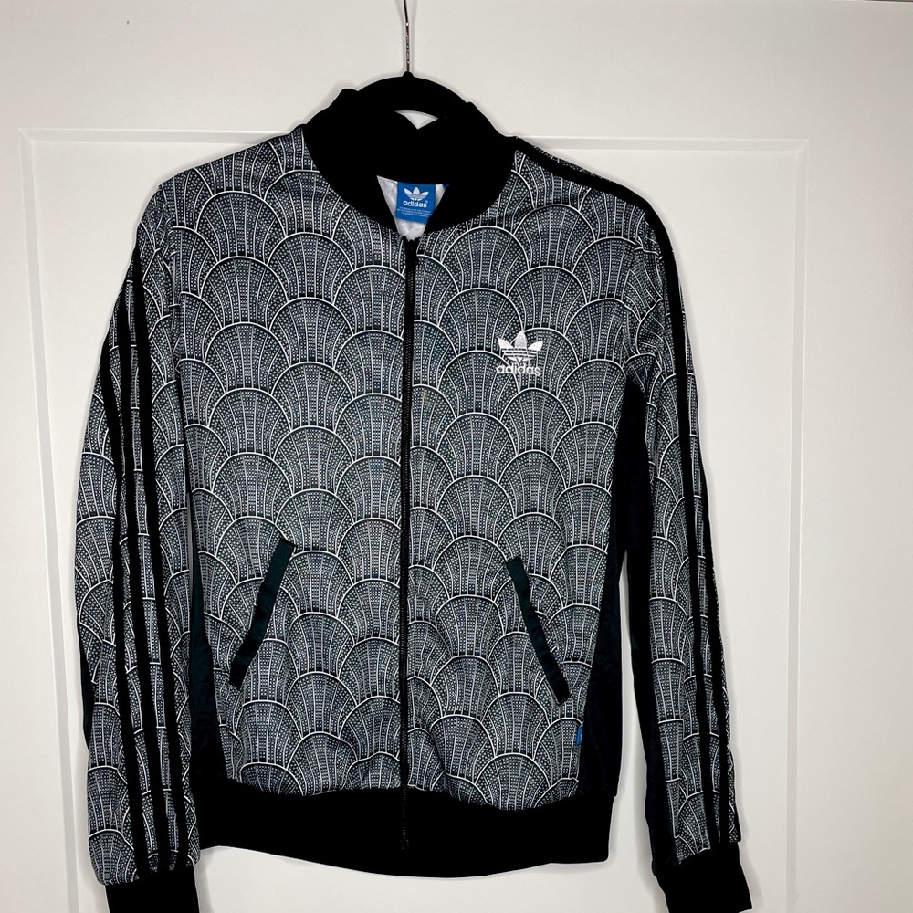Rare black and white adidas Trefoil Warm-up